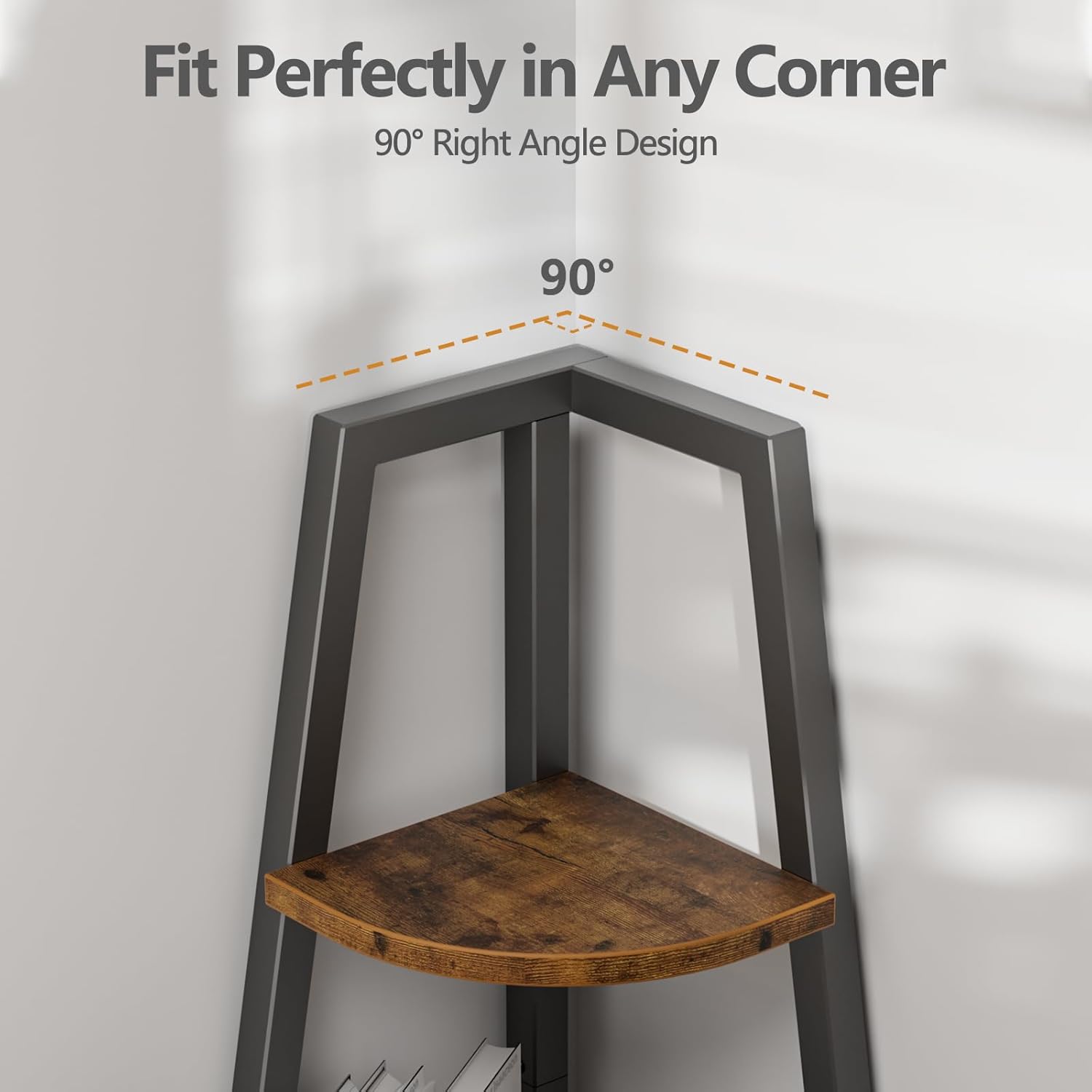 5 Tier Corner Shelf with LED Light