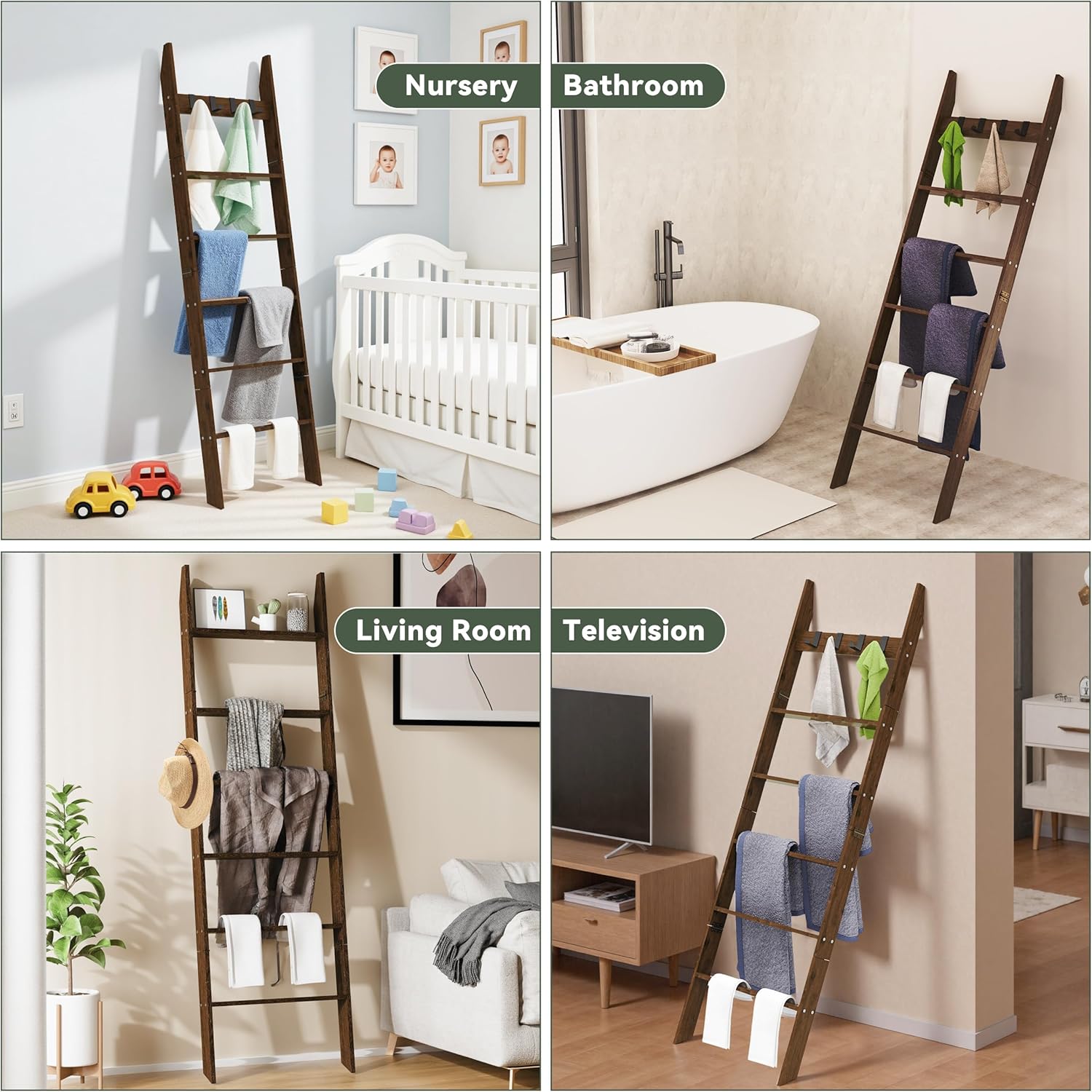 6-Tier Blanket Ladder for Living Room