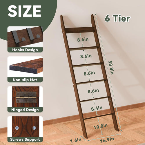 6-Tier Blanket Ladder for Living Room