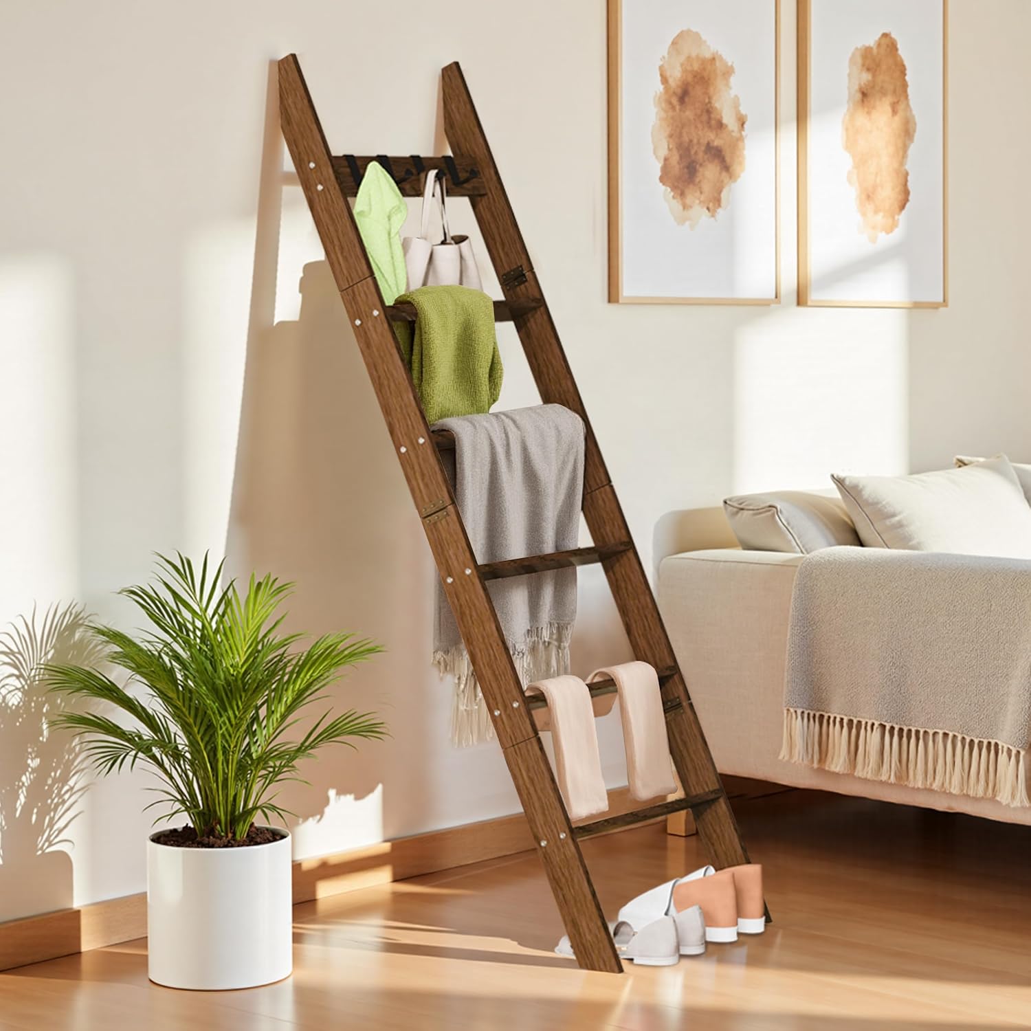 6-Tier Blanket Ladder for Living Room